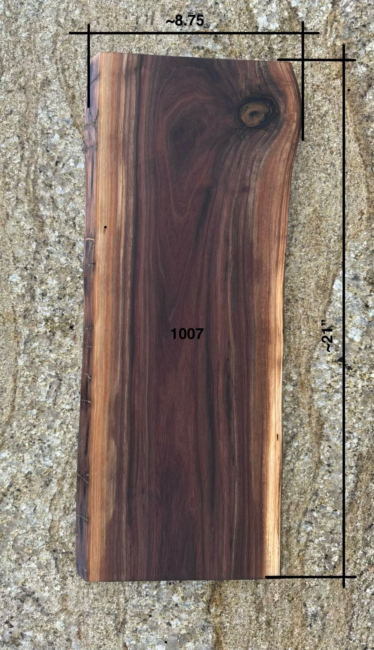Live Edge Walnut Charcuterie Board #1007