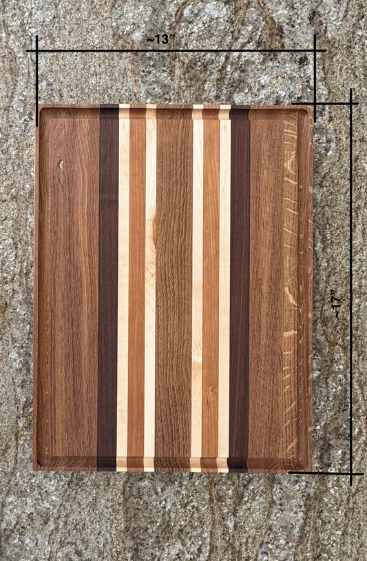 White Oak, Maple, Cherry and Walnut Cutting Board #2005